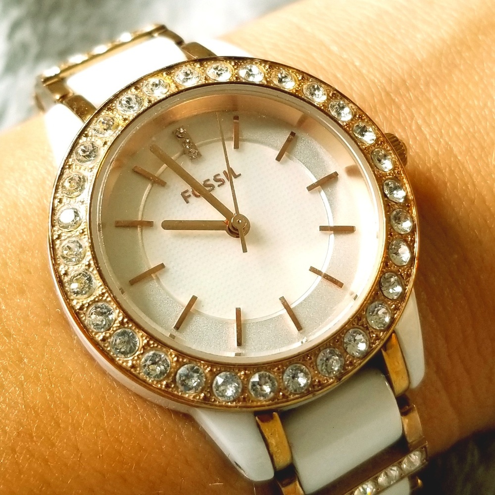 White & Rose Gold Watch (FOSSIL)